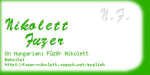 nikolett fuzer business card